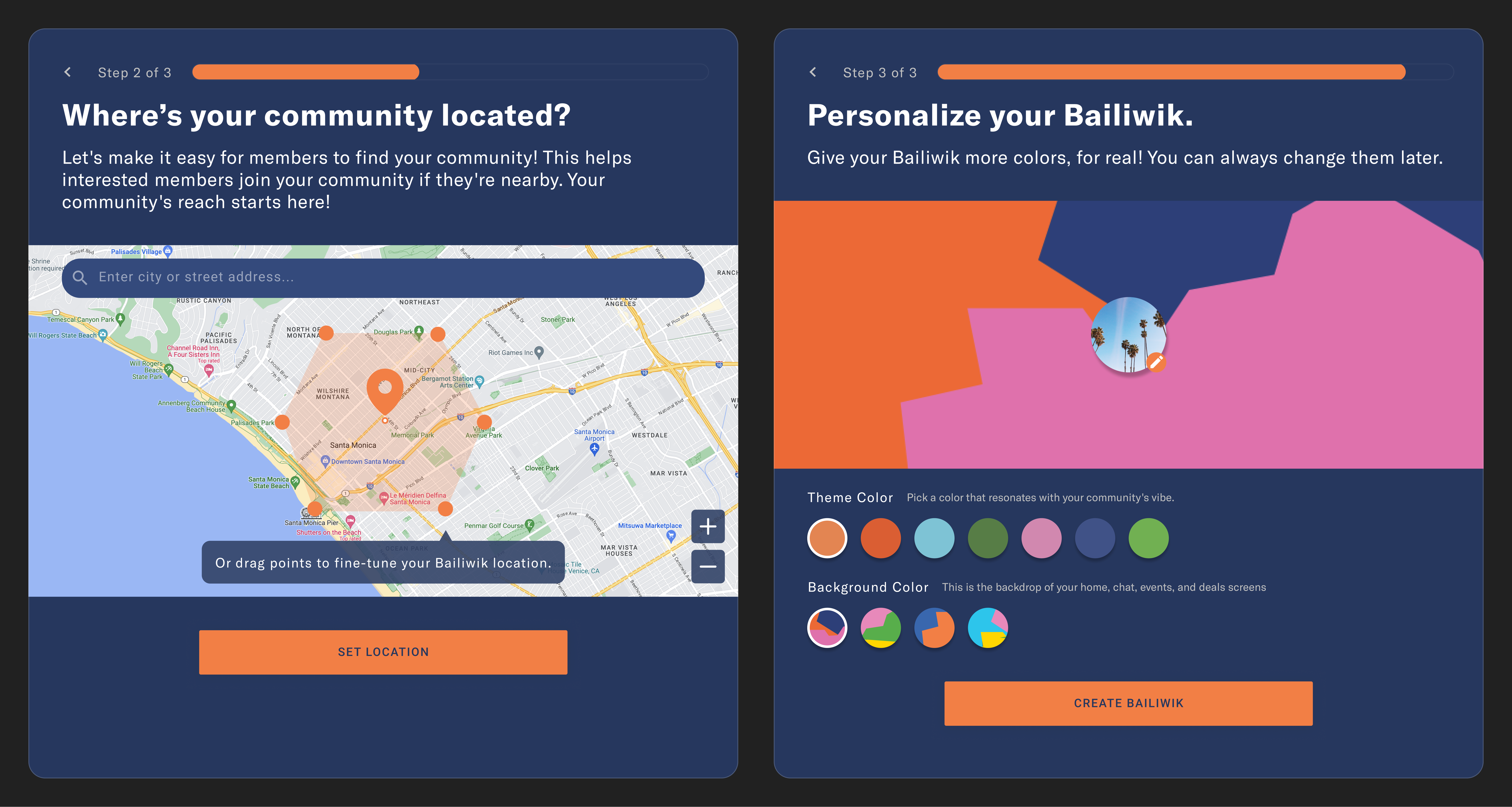 Add location and colors to the Bailiwik
