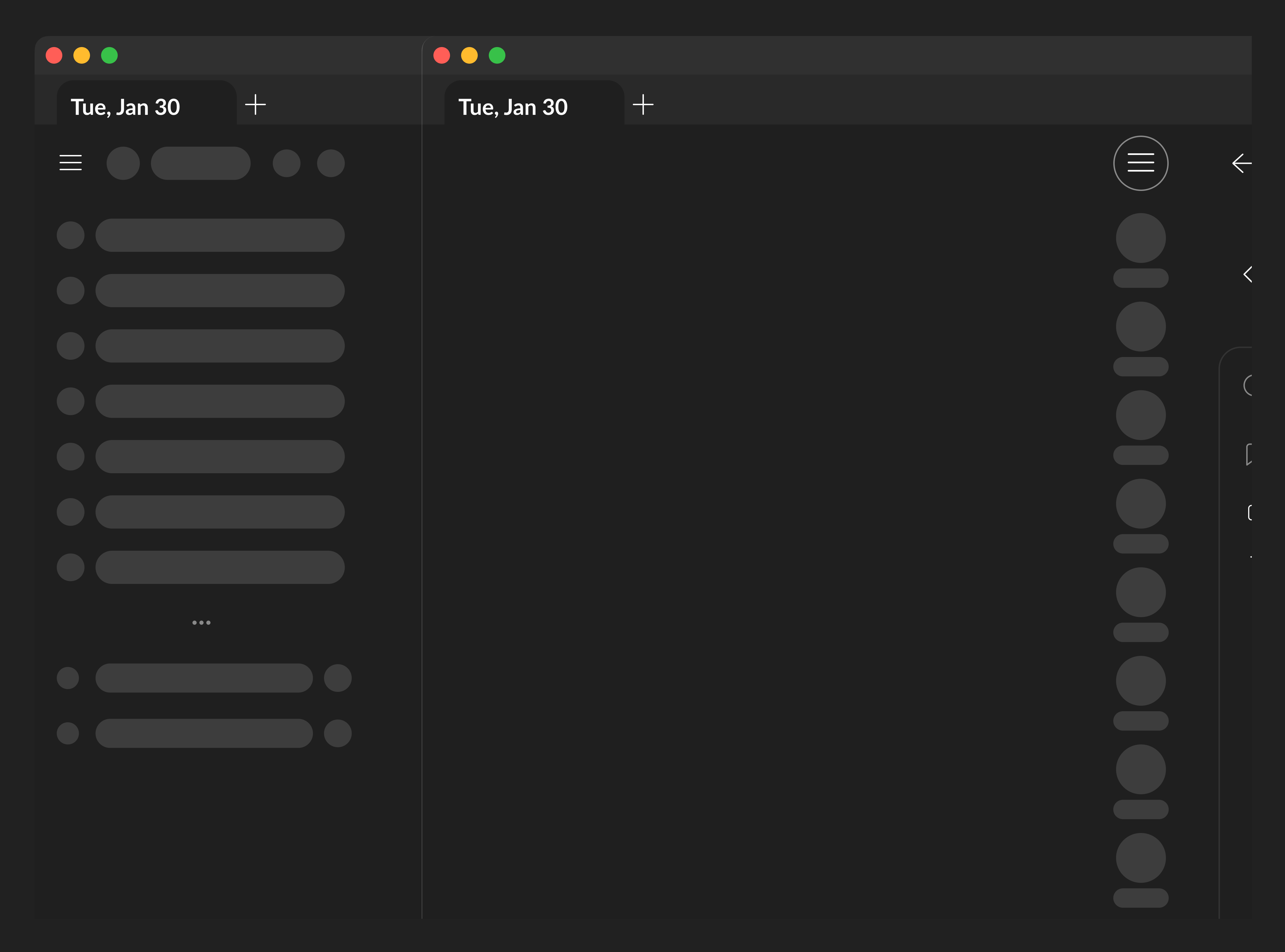 Keeping the original sidebar navigation menu allows for faster build and zero disruption to Twosers' workflow