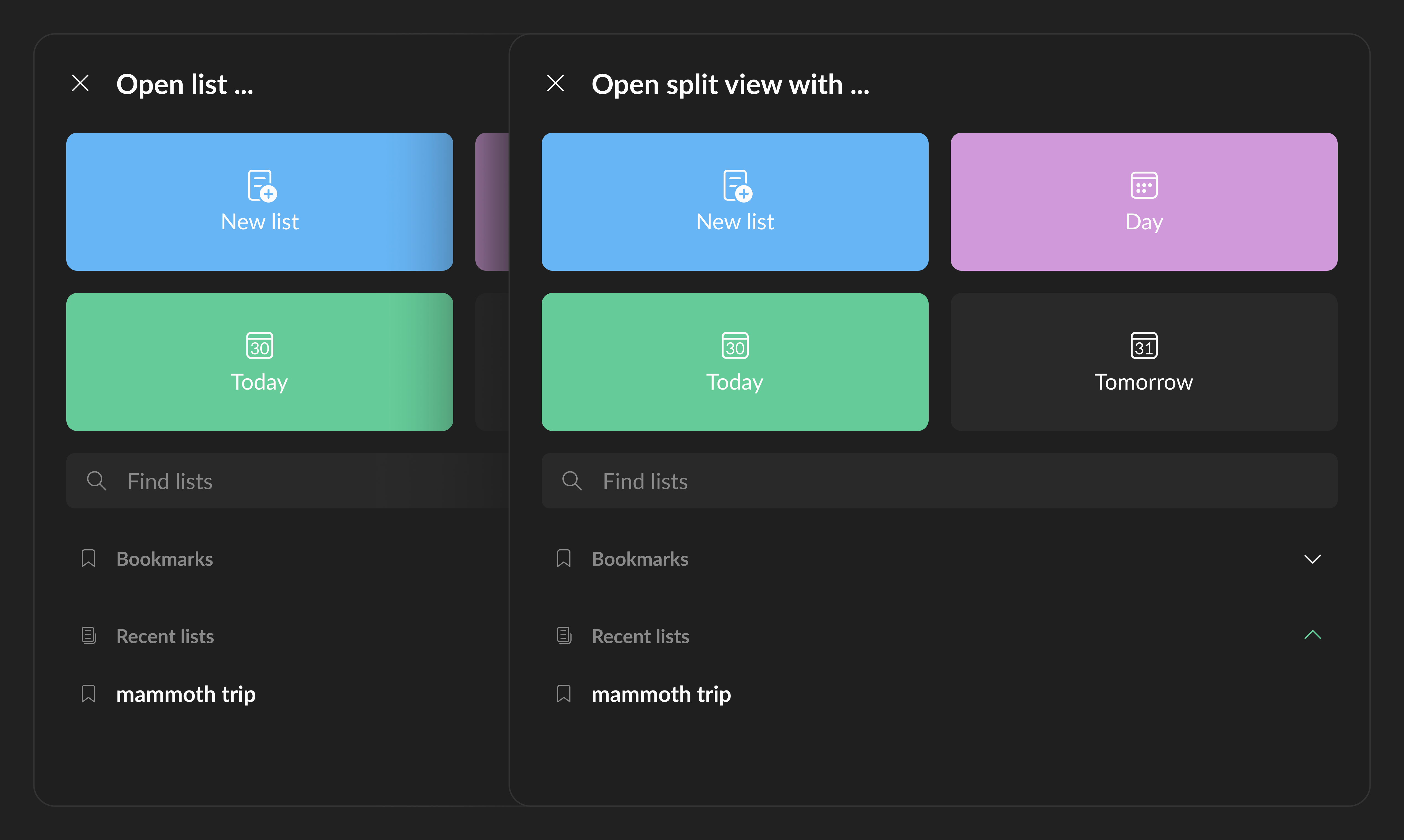 Split modal: before (left) and after (right)feedback with clearer copy